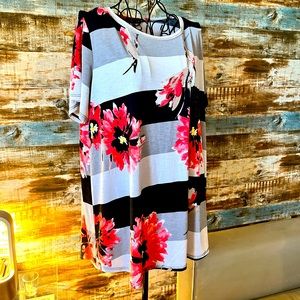 Dressy Coral Flower Shirt